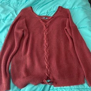 peach sweater